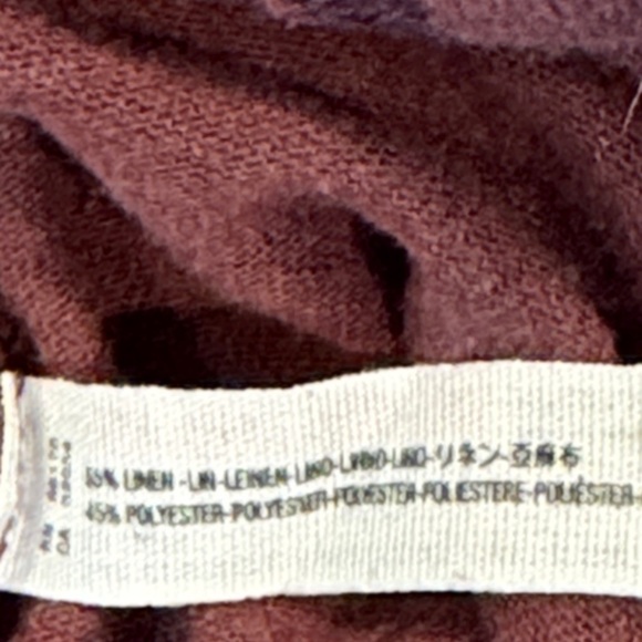 Free People Beach Wine Cropped Cutout Back Relalaxed Linen Blend Jumpsuit Size S - Picture 8 of 14